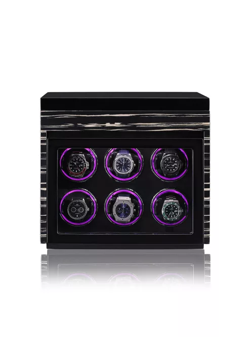 EDELWOLLE fa óraforgató 6 órának, fekete csíkos