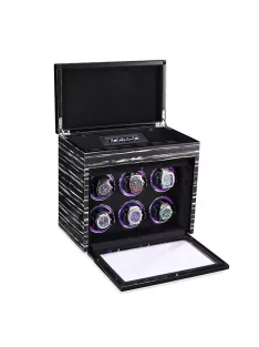 EDELWOLLE fa óraforgató 6 órának, fekete csíkos