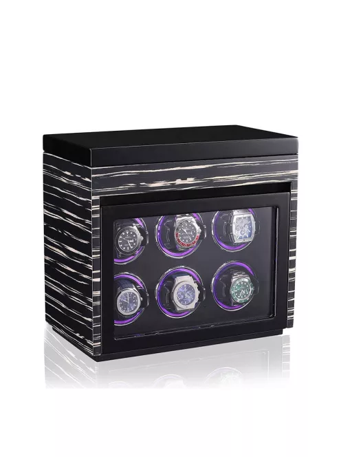 EDELWOLLE fa óraforgató 6 órának, fekete csíkos