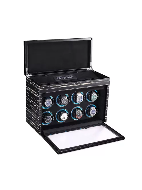 EDELWOLLE fa óraforgató 8 órának, fekete csíkos