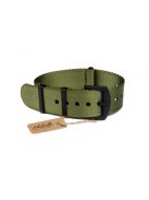 Edelwolle Black prémium Nato óraszíj, military zöld, 18 mm