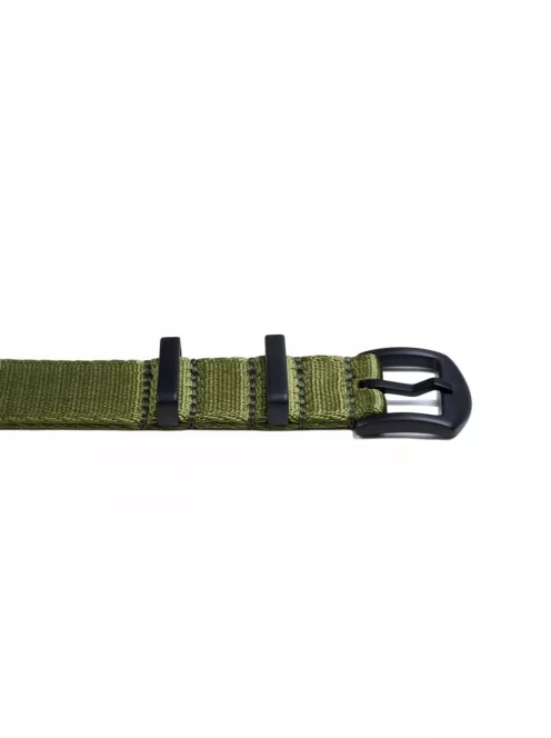Edelwolle Black prémium Nato óraszíj, military zöld, 20 mm