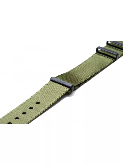 Edelwolle Black prémium Nato óraszíj, military zöld, 20 mm