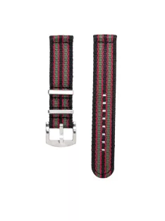   WB Original prémium kétrészes Nato óraszíj, fekete/piros/zöld, 20 mm