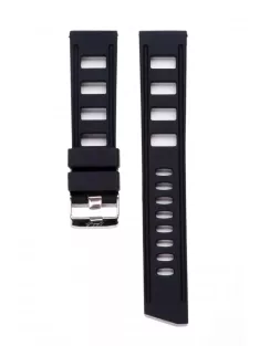 Edelwolle Scuba szilikon óraszíj, fekete, 20 mm