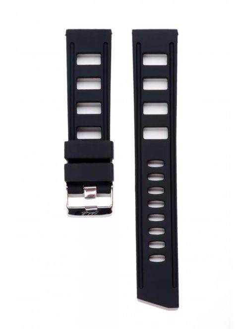 Edelwolle Scuba szilikon óraszíj, fekete, 22 mm